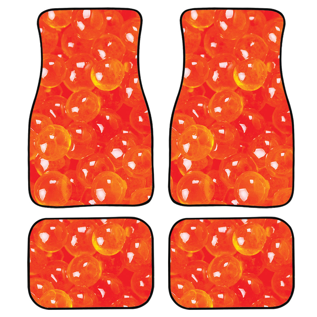 Salmon Roe Print Front And Back Car Floor Mats, Front Car Mat