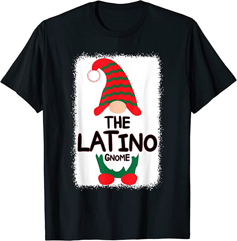 The Latino Gnome Matching Family Christmas Pajamas Bleached T-Shirt