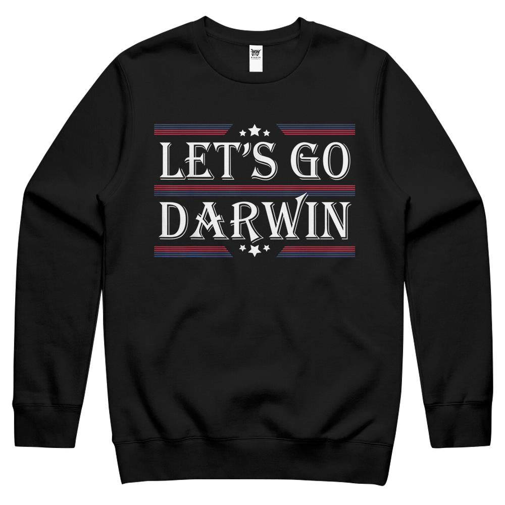 Let’S Go Darwin Sarcastic Saying Usa Flag Lets Go Darwin (1) Crewneck Sweatshirt