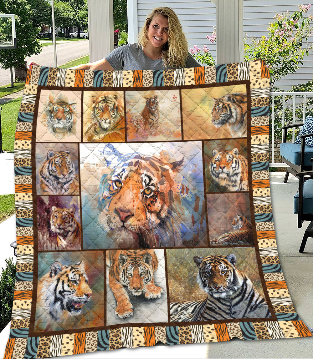 Viticstore™ 3D All Over Printed Animals Quilt – Tiger – Soft Cotton All Size Quilt