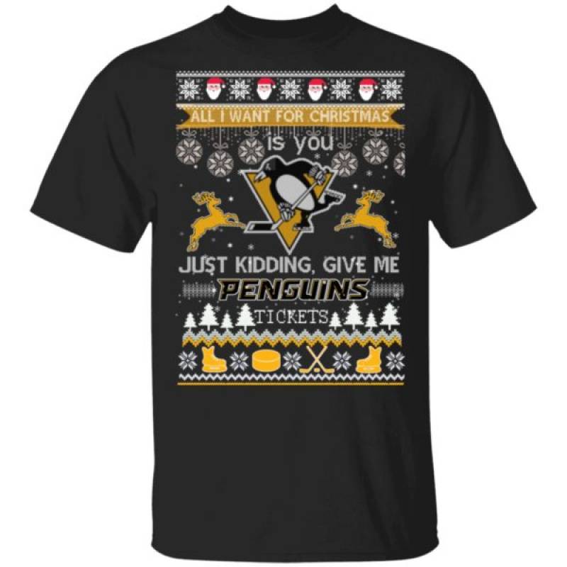 All I Want For Christmas Is You Pittsburgh Penguins Ugly Christmas Sweater Hoodie LS