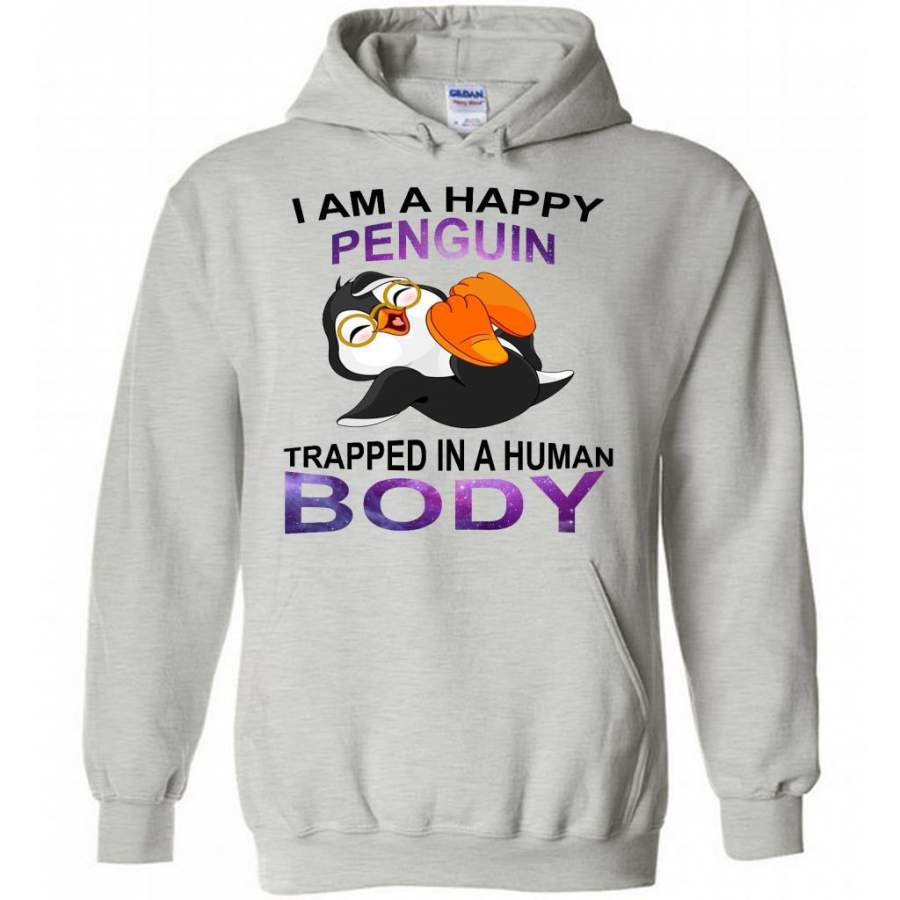 I Am A Happy Penguin Trapped In A Human Body (W) – Gildan Heavy Blend Hoodie