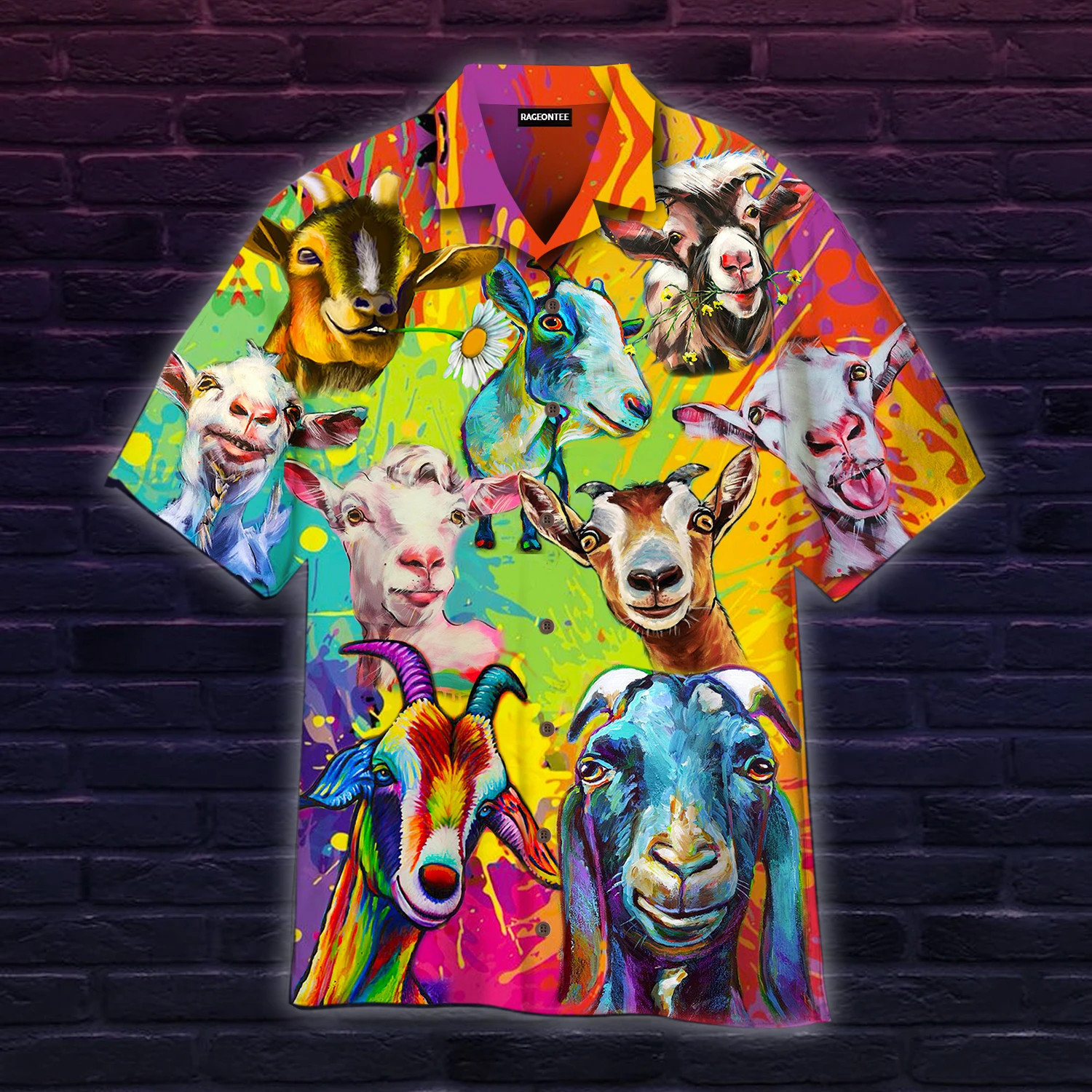 Colorful Goat Art Farmer Hawaii Shirt Unisex Adult Ha95347