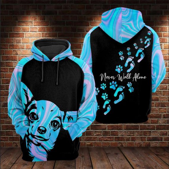 Chihuahua Never Walk Alone All Over Printed For Dog Lovers Us Unisex Size Hoodie