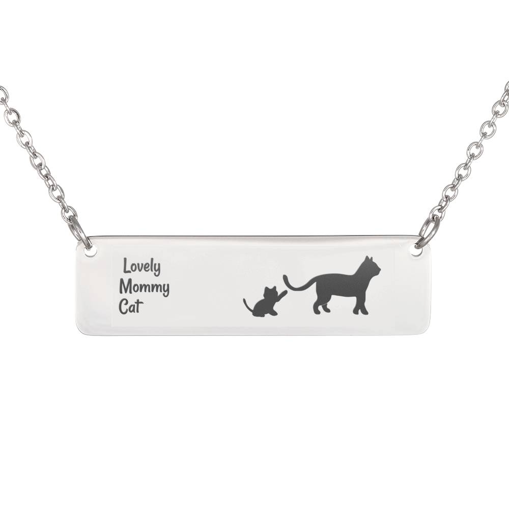 Personalized Lovely Mommy Cat + 1 Kitten – Necklace