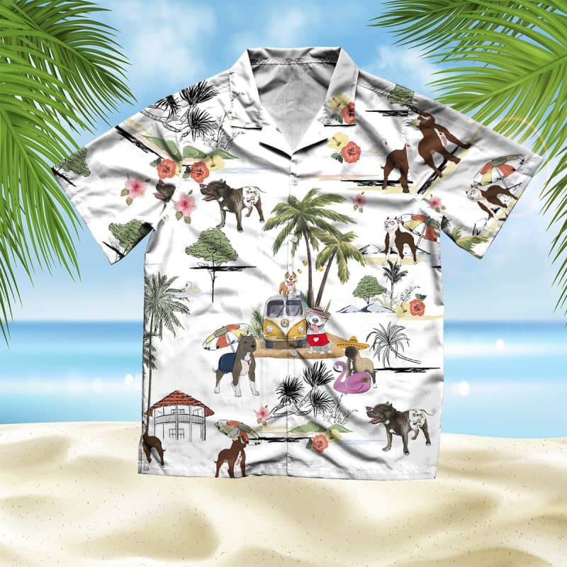 Unisex American Pit Bull Terrier Beach Hawaii Shirt Ha4027