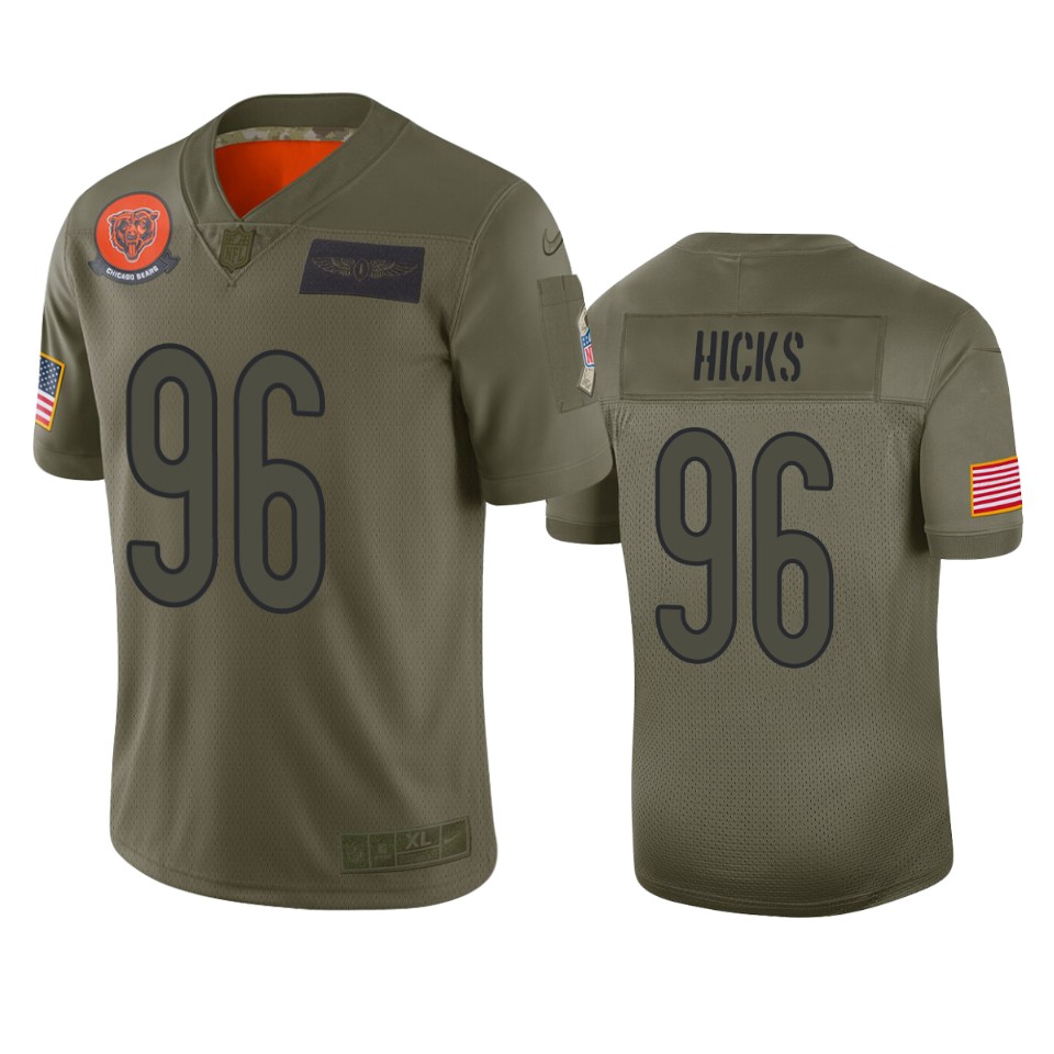 Chicago Bears Akiem Hicks Camo 2019 Salute To Service Limited Jersey