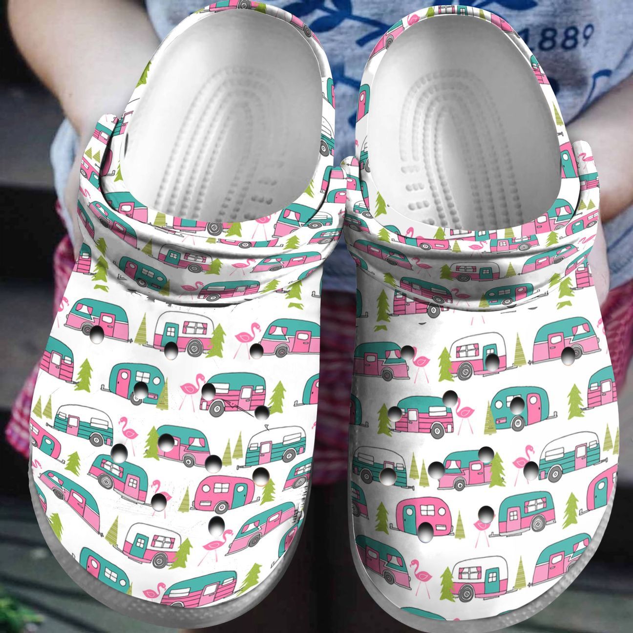 Camping Personalized Clog, Custom Name, Text, Color, Number Fashion Style For Women, Men, Kid, Print 3D Camping Flamingo Pattern