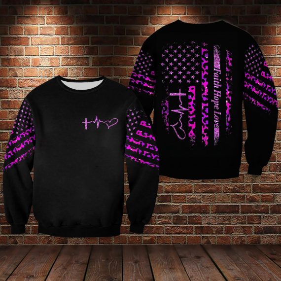 October Pink For Girl Woman Breast Faith Hope Love Leopard Us Unisex Size Sweatshirt