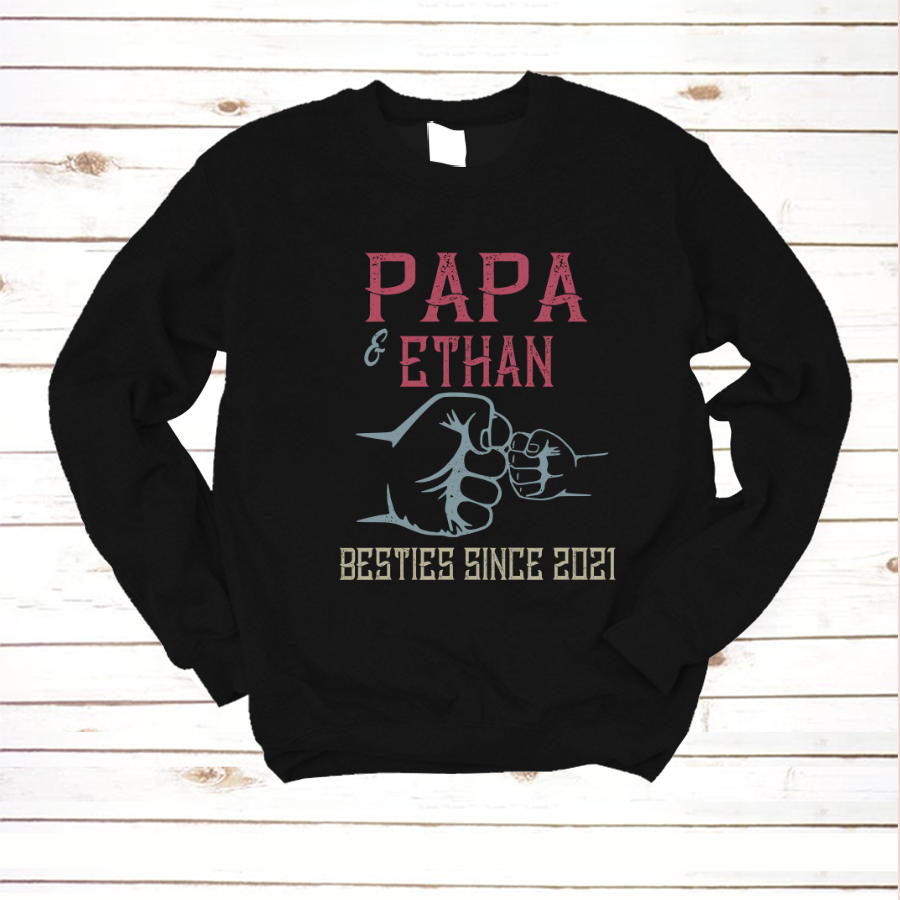 Papa And Kids Besties Shirt Sweatshirt