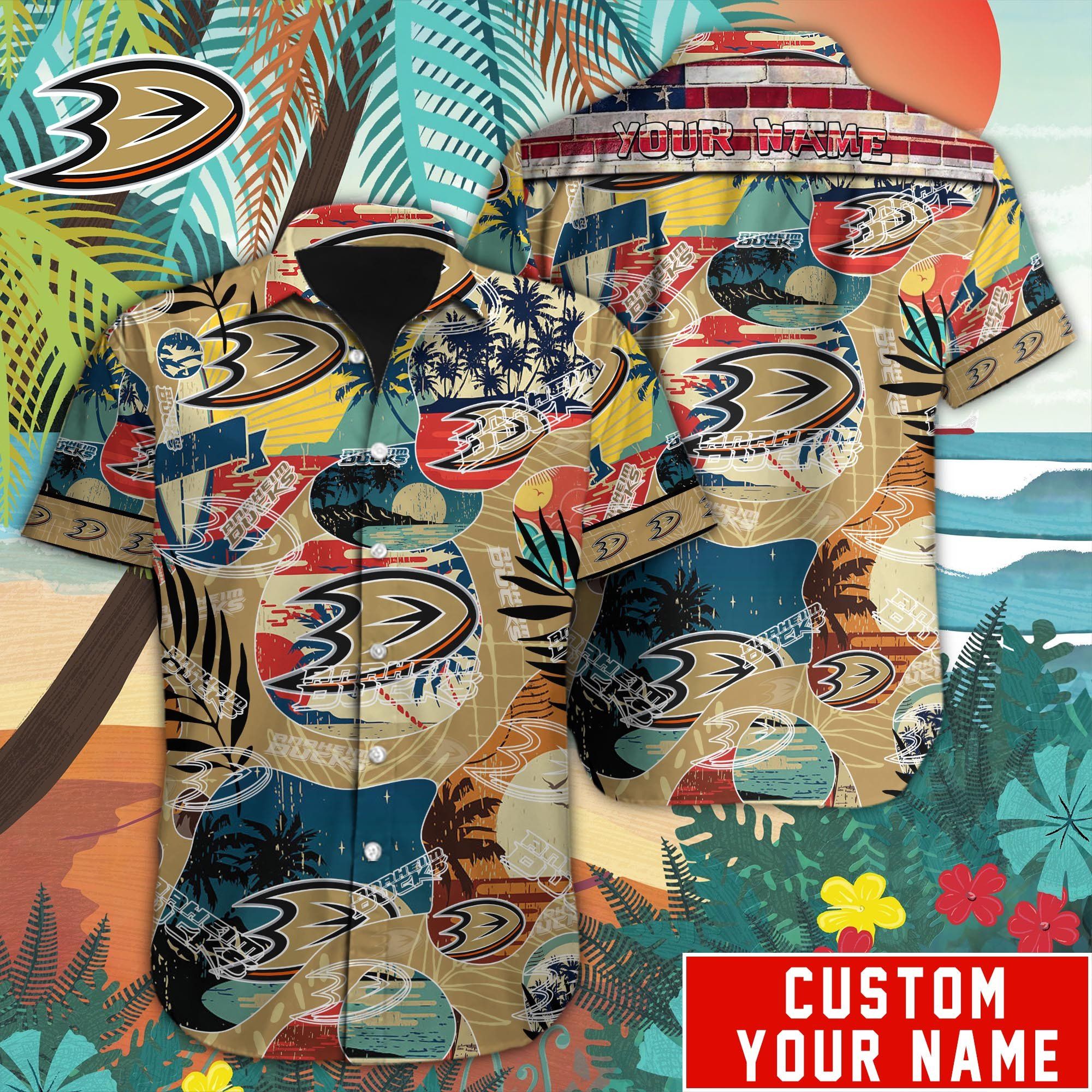 Anaheim Ducks Custom Name Hawaiian Shirt