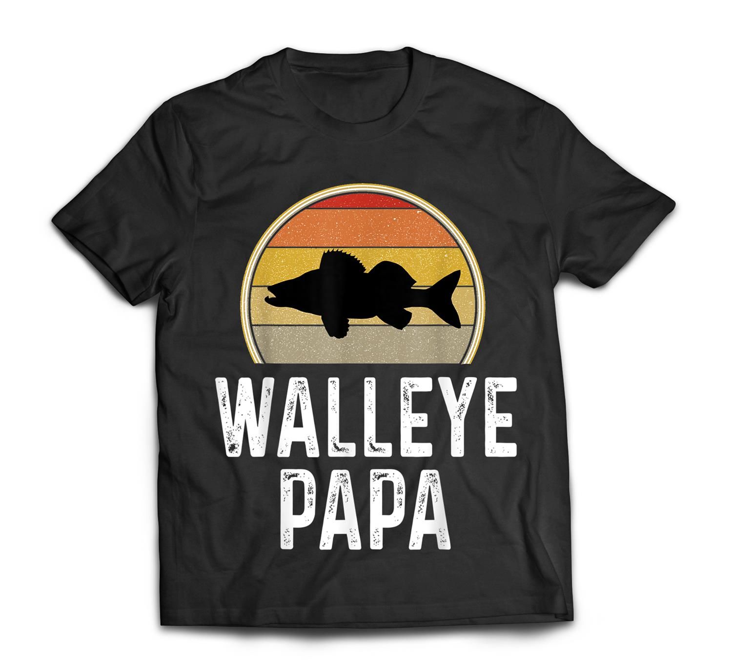 Mens Walleye Papa Grandpa Fishing Fisherman Angler Gift T-Shirt