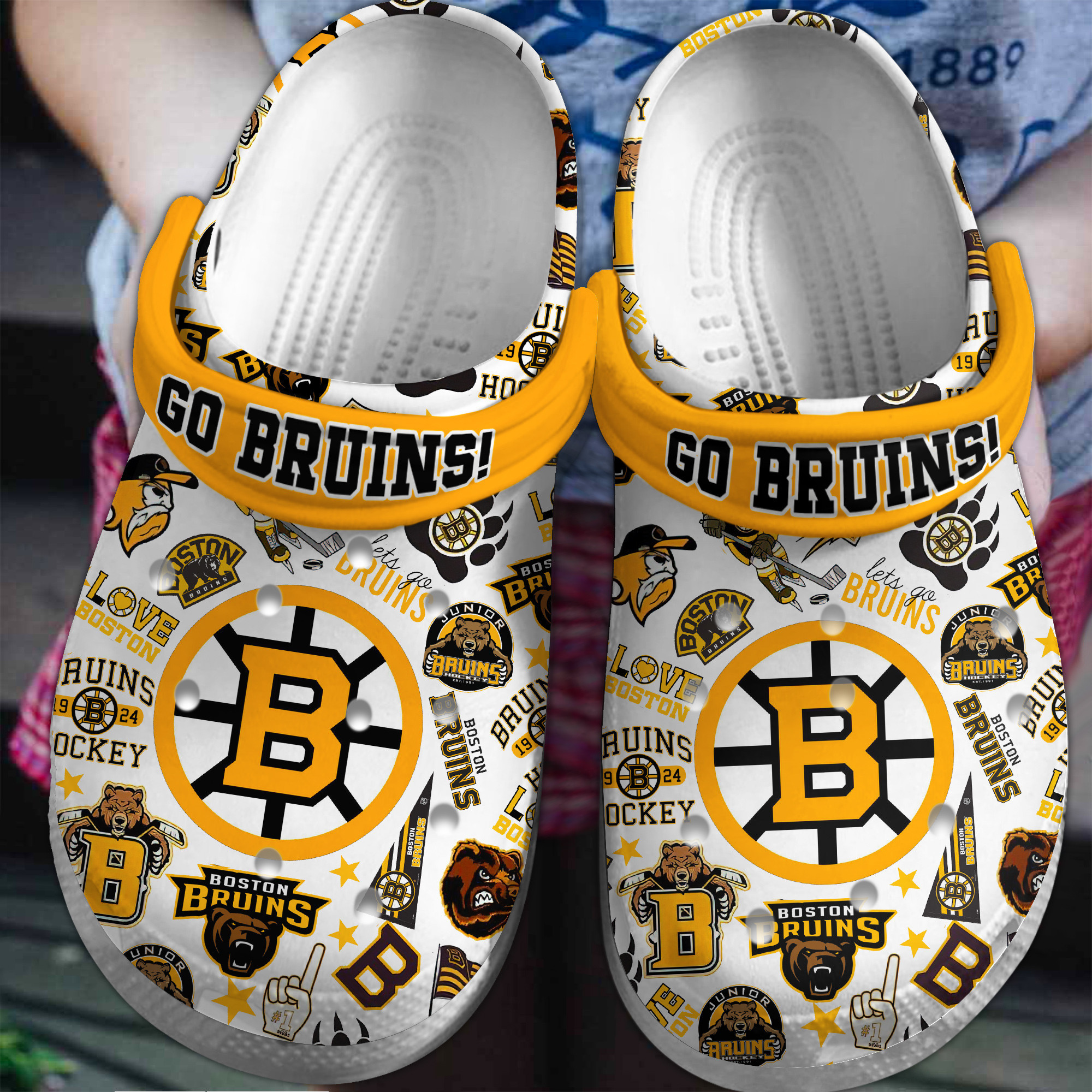 Boston Bruins NHL Sport Crocs Crocband Clogs Shoes Comfortable For Men Women and Kids 2