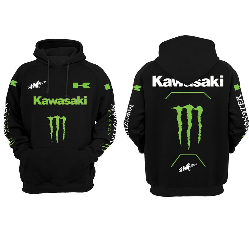 Alpinestars Monster Energy Kawasaki Racing 2025 T-Shirt Hoodie Cotton SMX 2025 T-Shirt Hoodie Motorcycle Lover Shirt SMX Supercross 2025