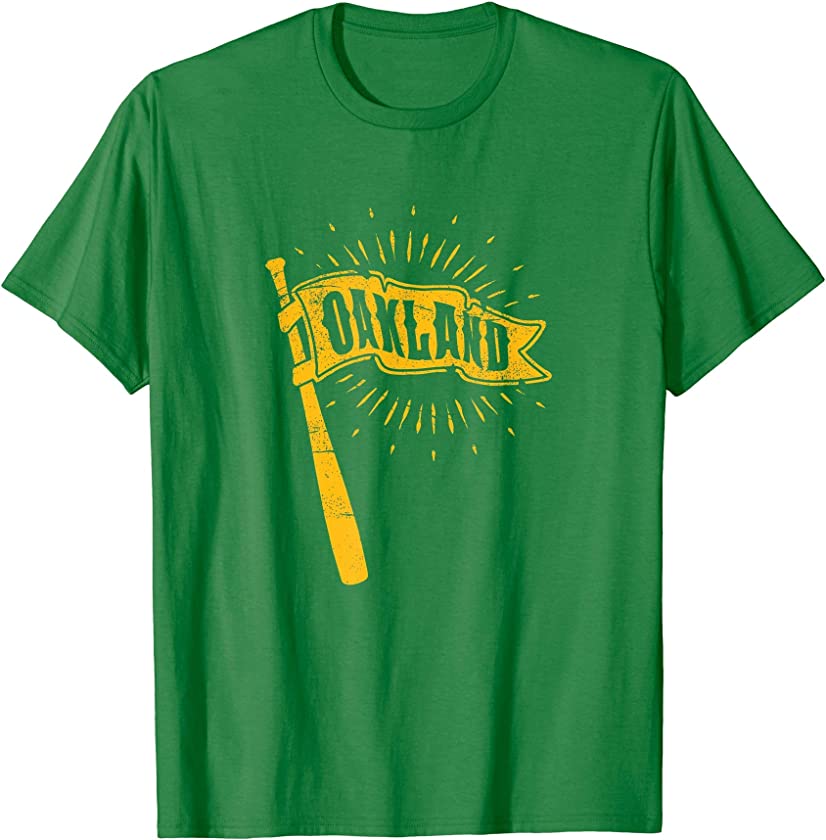 Vintage Oakland Baseball Pennant and Bat T-Shirt