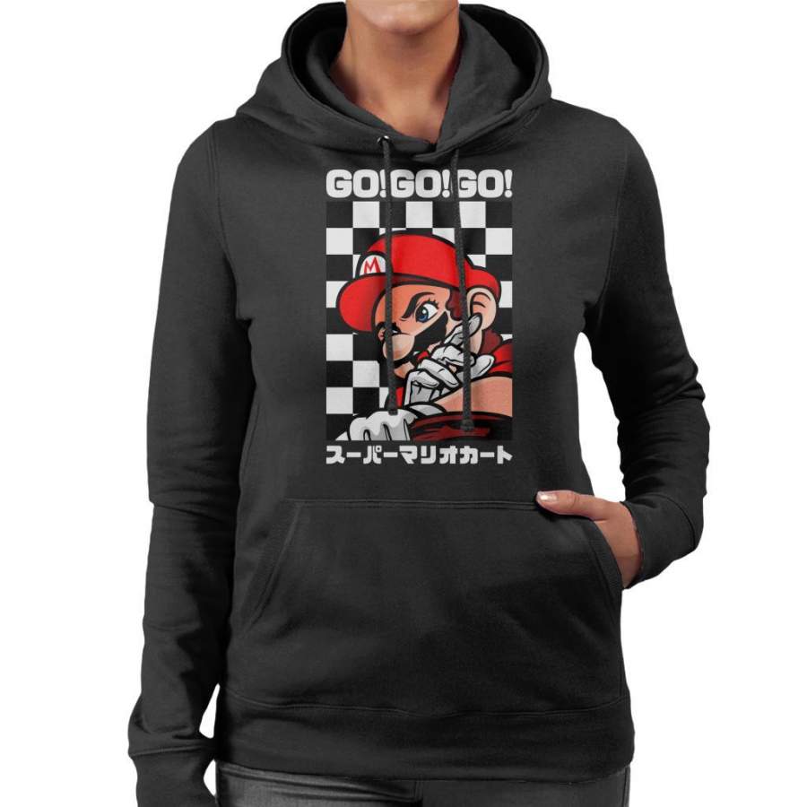 Go Go GO Mario Racing Kart Women’s Hooded Sweatshirt