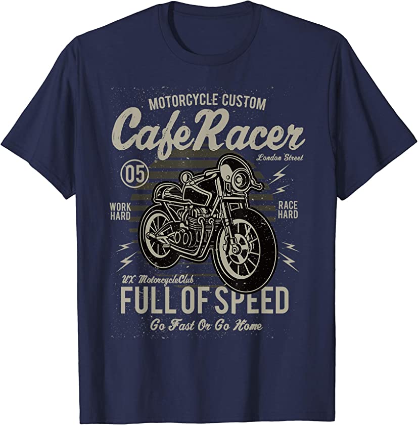 Vintage Motorcycle T Shirt Biker Cafe Racer Full Of Speed T-Shirt