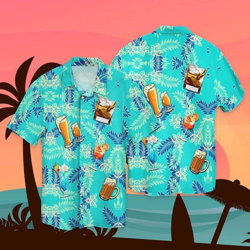 Drink Summer For Men And Women Graphic Print Short Sleeve Hawaii Casual Shirt Ha95491