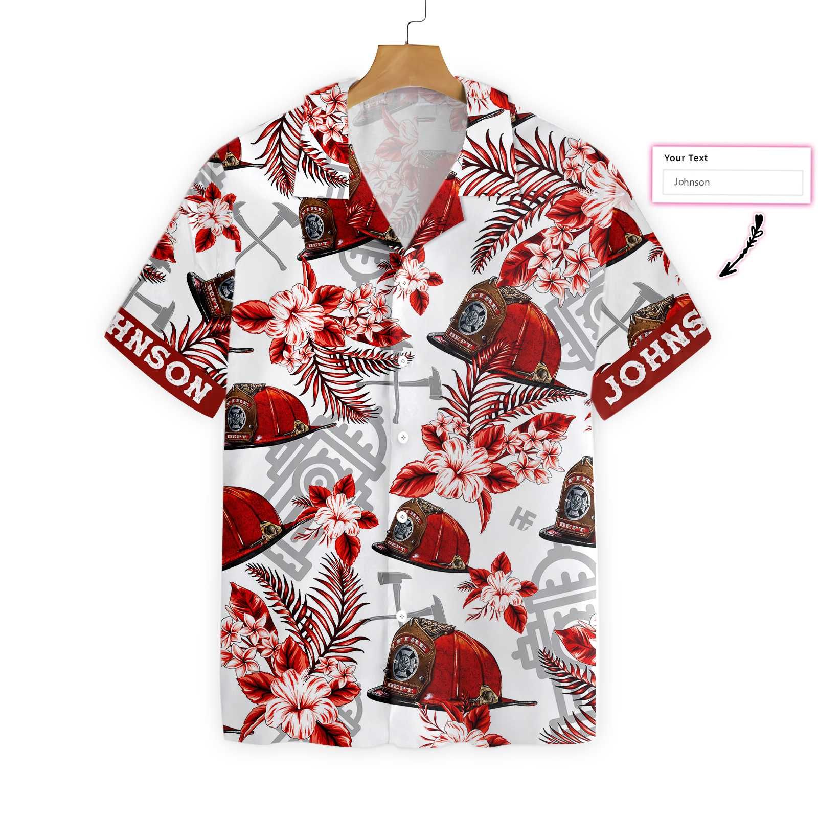 First In Last Out Seamless Pattern Firefighter 0401 Custom Hawaii Shirt Ha77180