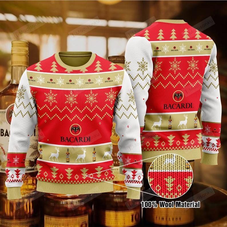 Bacardi White Rum Ugly Christmas Sweater, All Over Print Sweatshirt