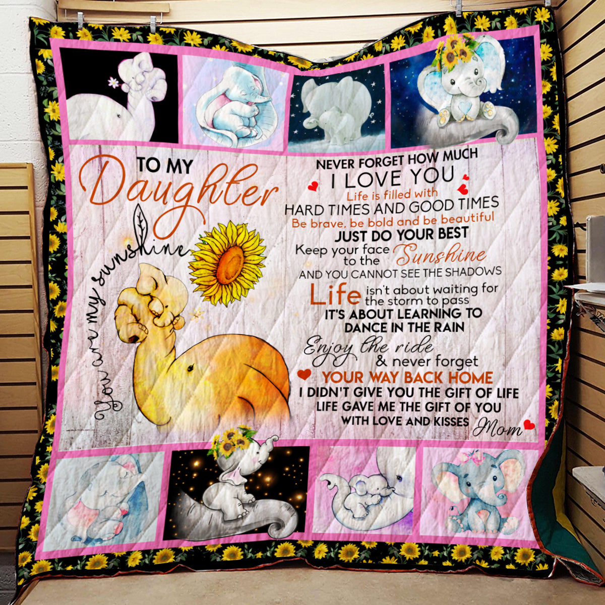 Learning To Dance In The Rain Elephant  To My Daughter  Your Way Back Home  Quilt Blanket