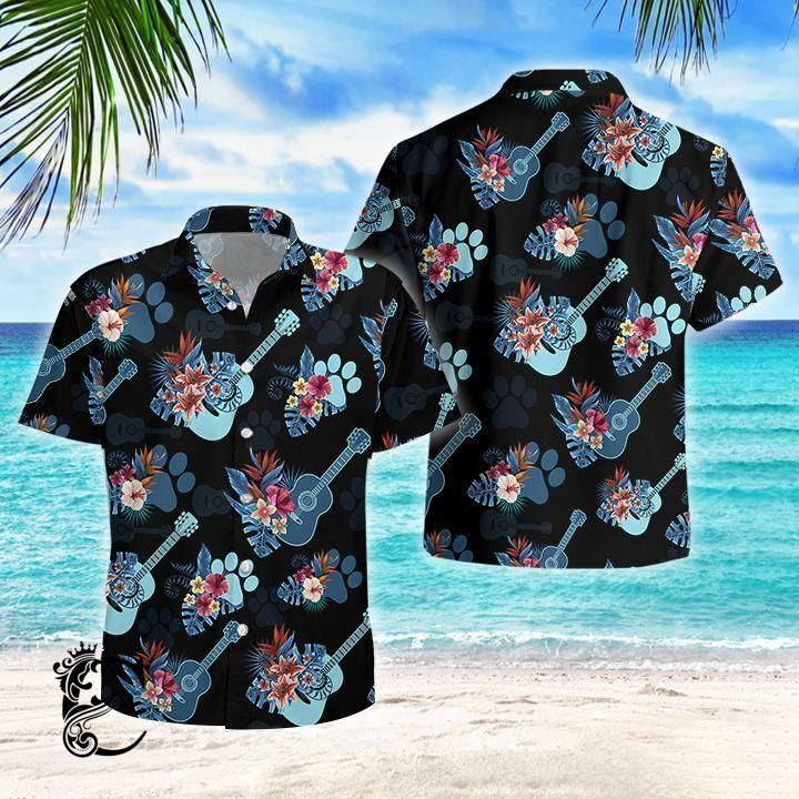 Beach Shirt Shop Guitar Hawaiian Shirt- Chillicothemall