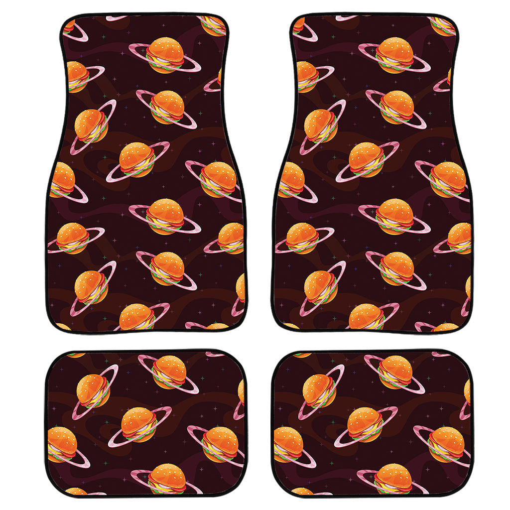 Hamburger Planet Pattern Print Front And Back Car Floor Mats, Front Car Mat