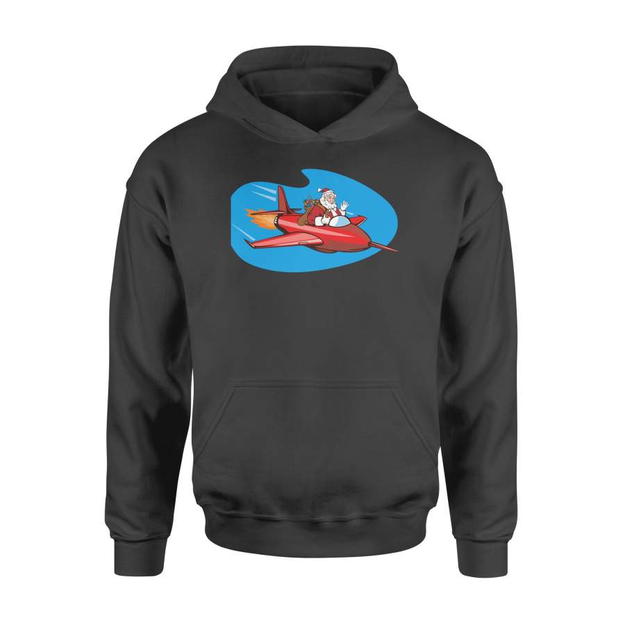 Christmas Gift Idea Santa Claus Flies A Plane To Give Out Christmas Presents – Standard Hoodie