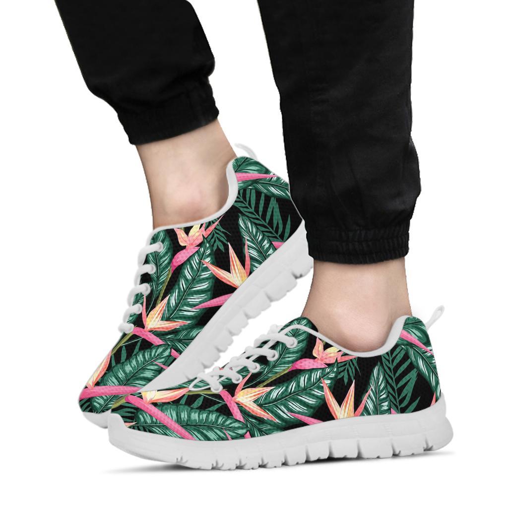 Bird Of Paradise Pattern Print Design BOP03 Sneakers White