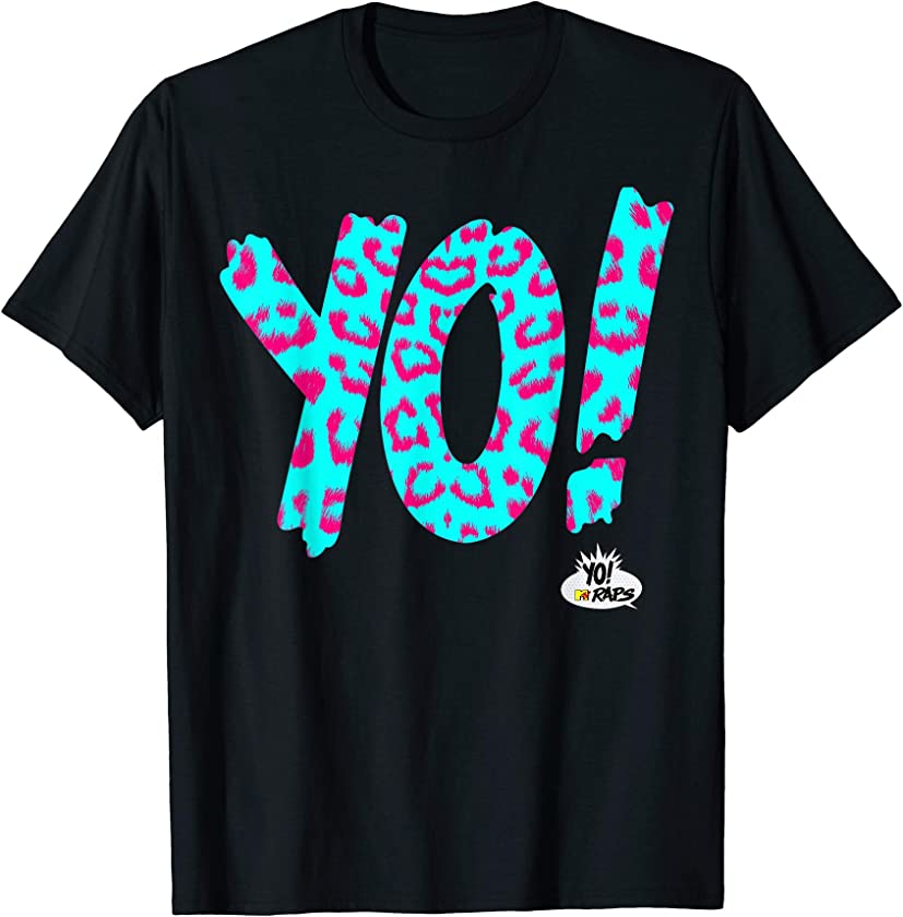 Yo! Leopard Print Text T-Shirt