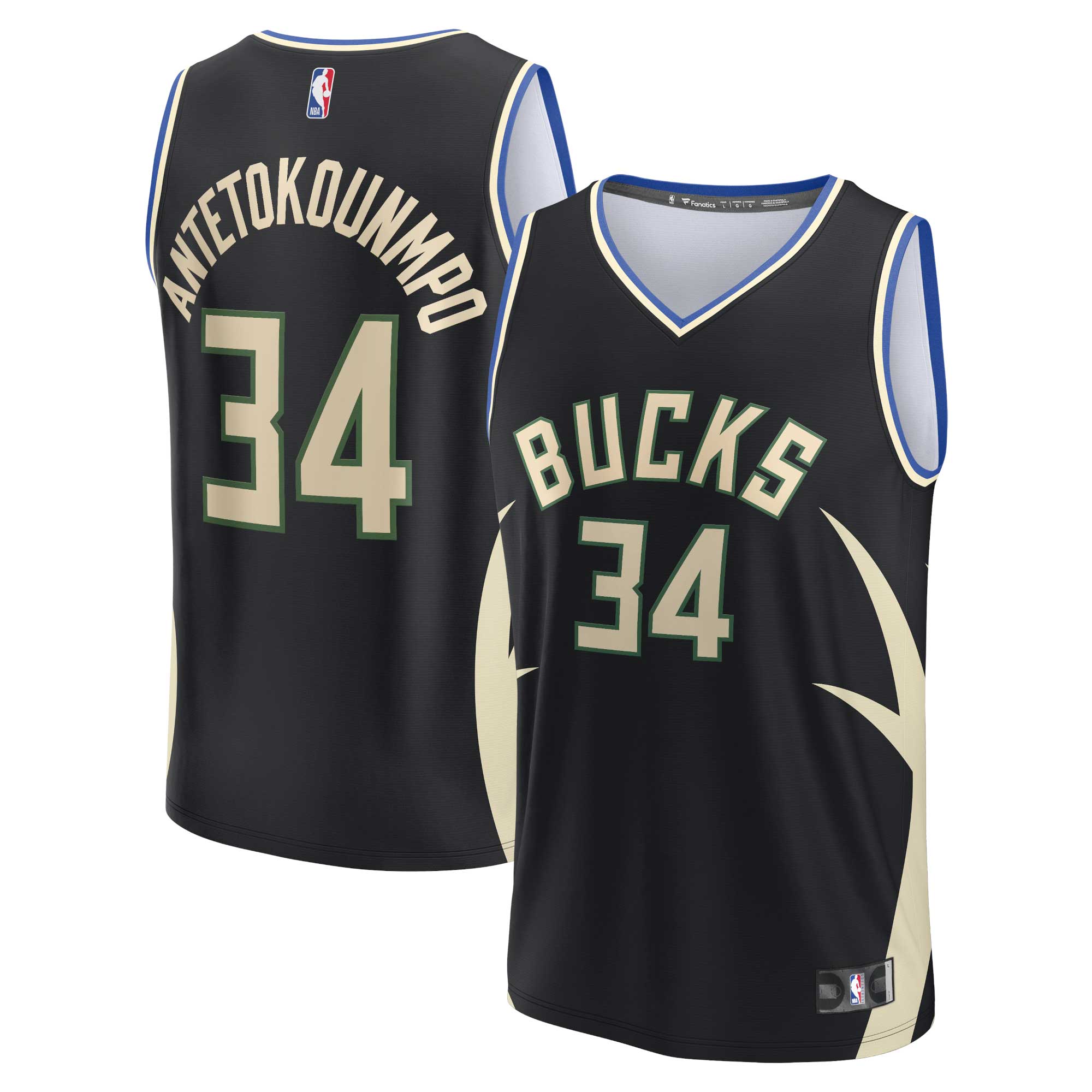 Giannis Antetokounmpo Milwaukee Bucks Fast Break Player Jersey – Statement Edition – Black