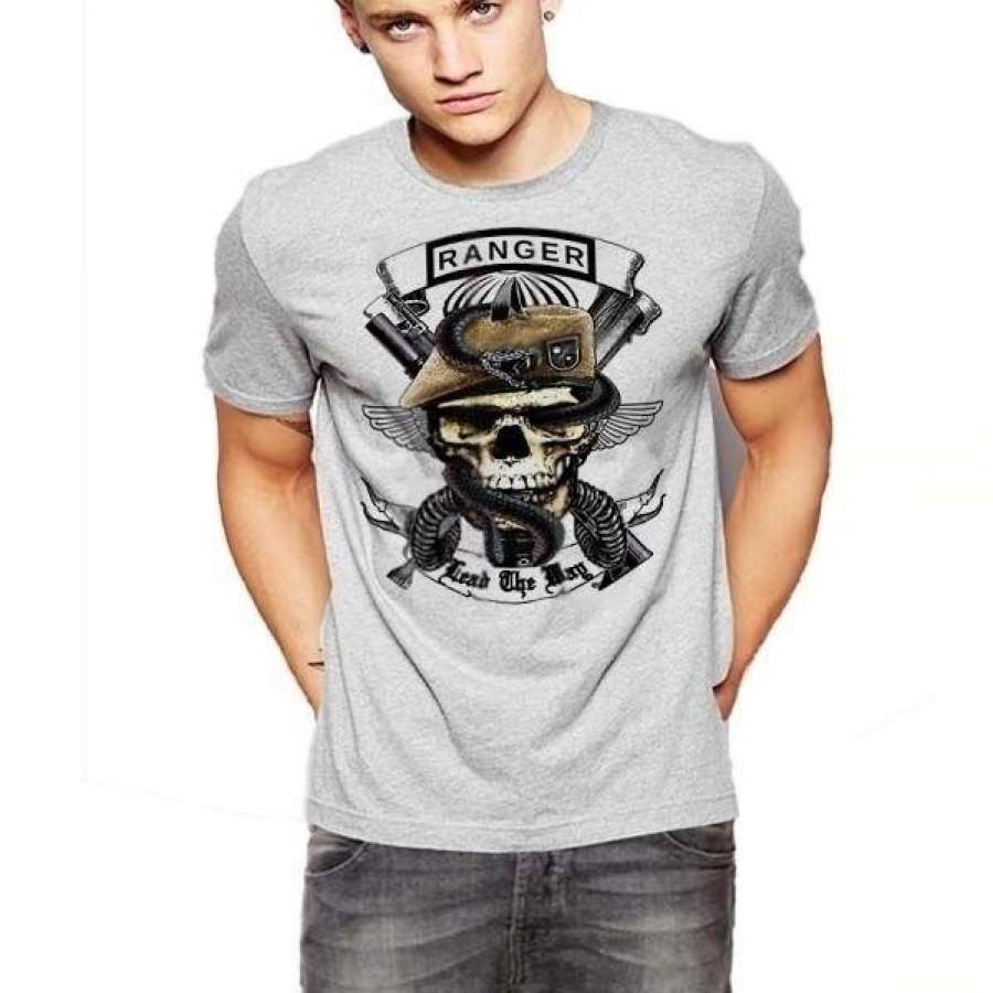 US Army Ranger Men’s T-Shirt Sua Sponte Grim Reaper US Special Forces Green Beret