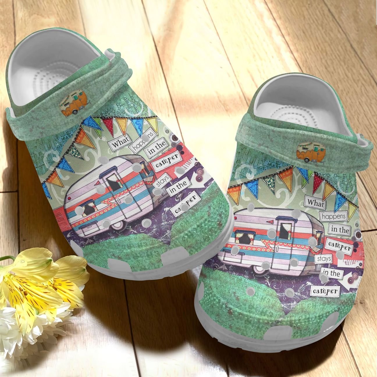 Camping Personalize Clog, Custom Name, Text, Fashion Style For Women, Men, Kid, Print 3D Camper Business