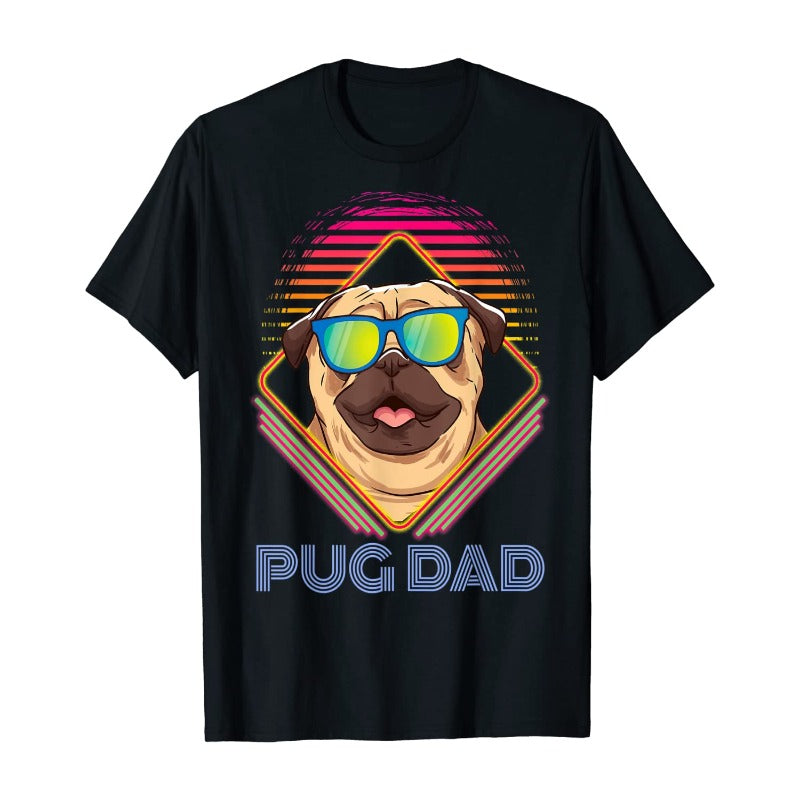 Funny Pug Dad Hippie Art Gift Dog Lovers Classic T-shirt