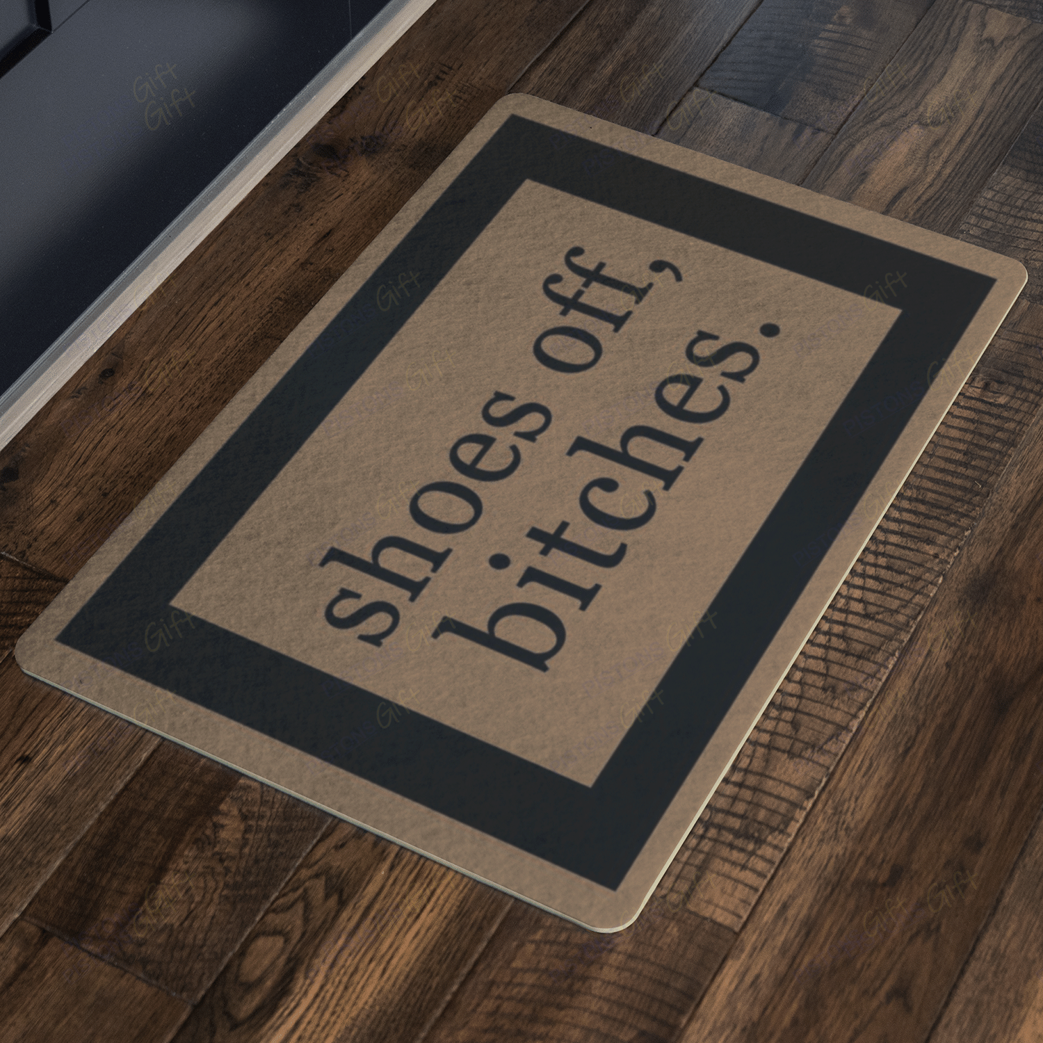 Home Decor Doormat Shoes Off Bitches Black