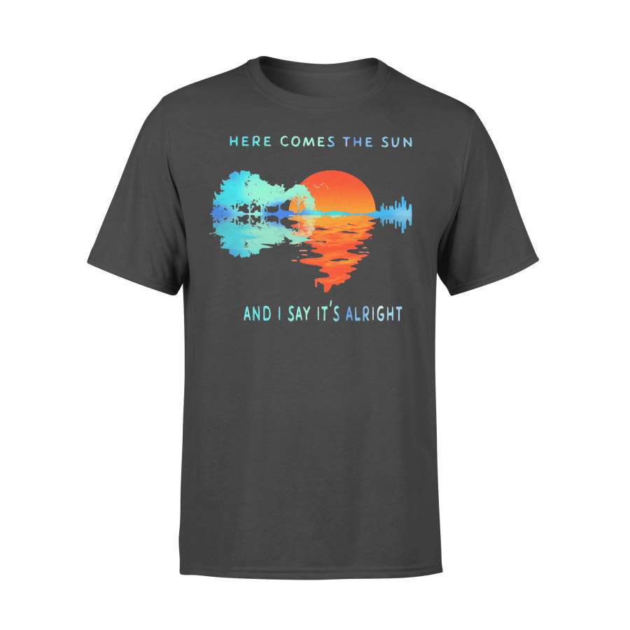 Guitar Here Comes The Sun And I Say It’s Alright Blood Moon T-shirt