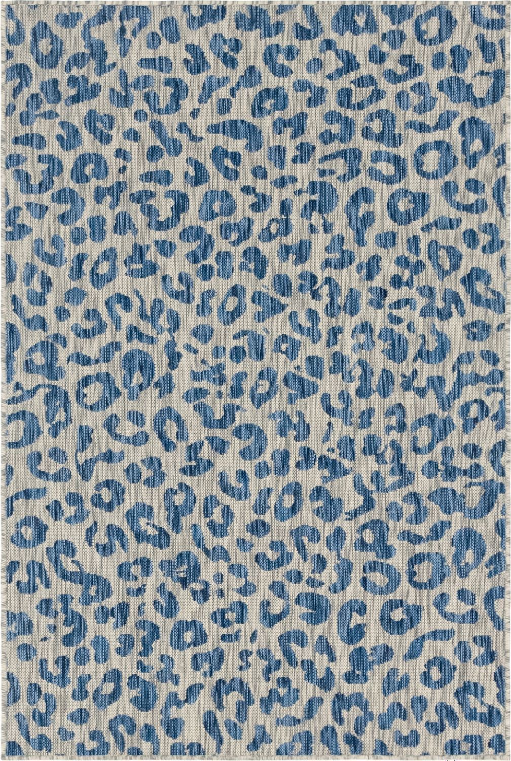 Unique Loom Outdoor Leopard Osf002Blu Blue Rug