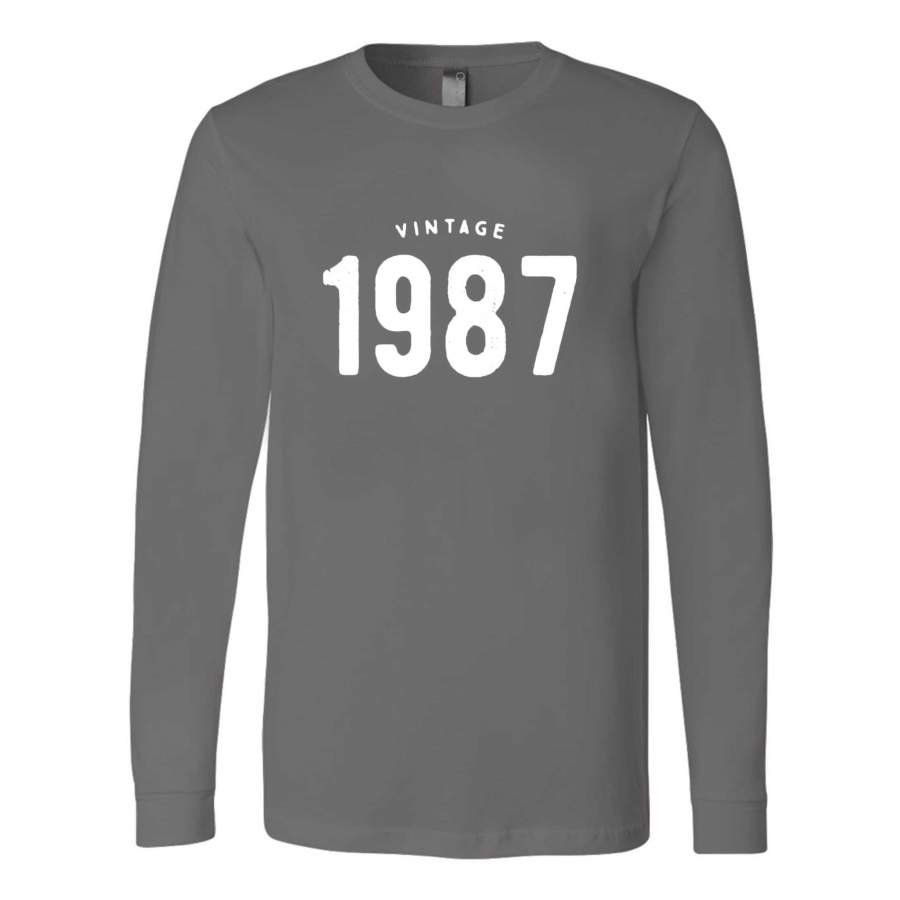 30th Birthday Gift For Her Vintage 1987 Long Sleeve T-Shirt