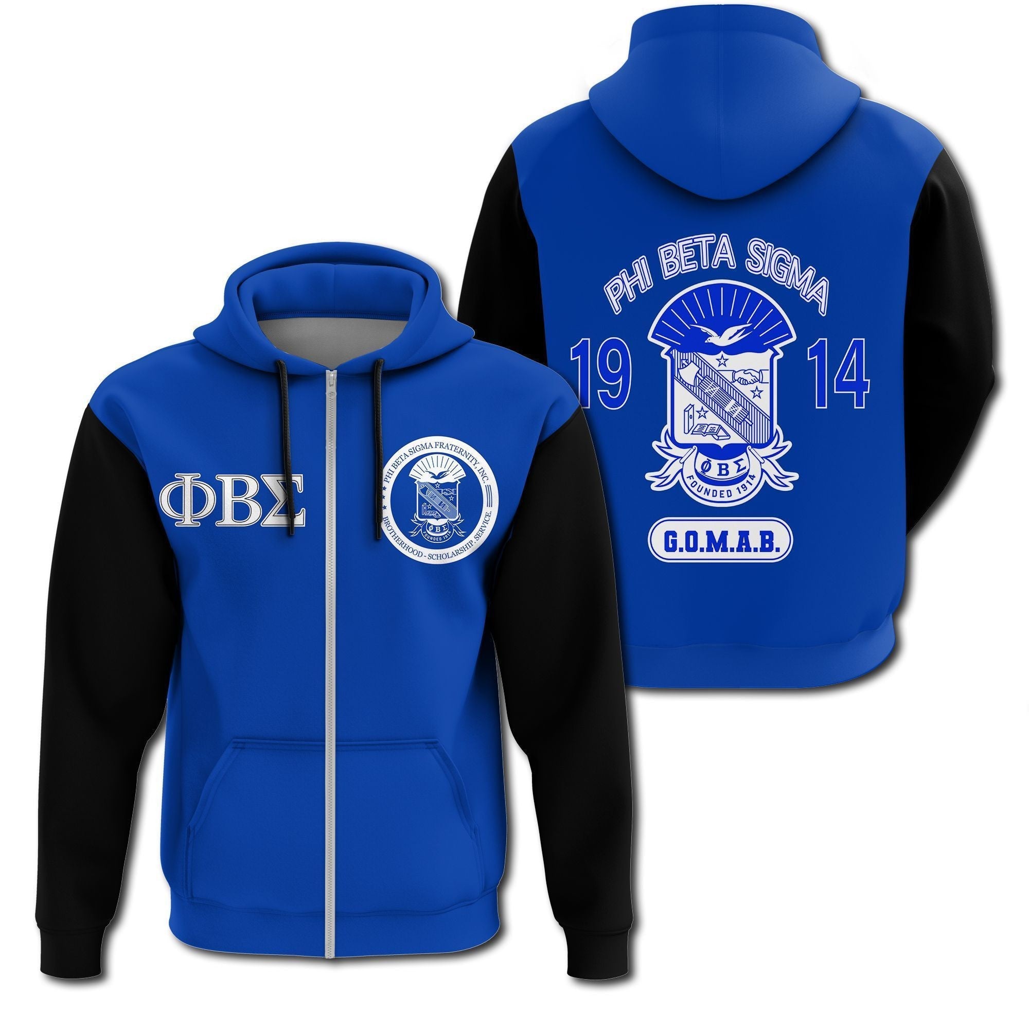 Fraternity Hoodie – Gomab Phi Beta Sigma Frat Inc Zip Hoodie