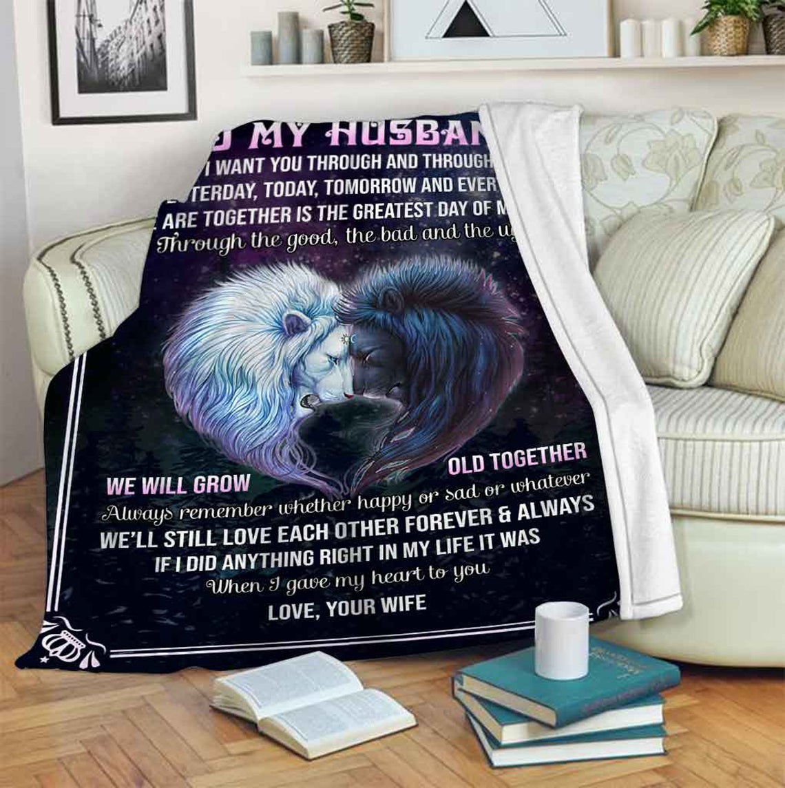 To My Husband I Want You Through Yesterday Today Tomorrow Fleece Blanket Gift For Family,Birthday,Couple,Husband,For Him Gift Home Decor Bedding Couch Sofa Soft And Comfy