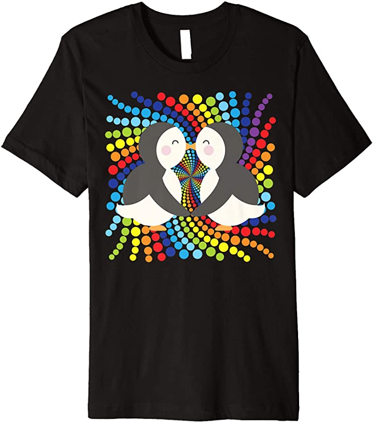 PENGUIN COUPLES GIFT Wedding Anniversary Valentines LGBTQ Premium T-Shirt