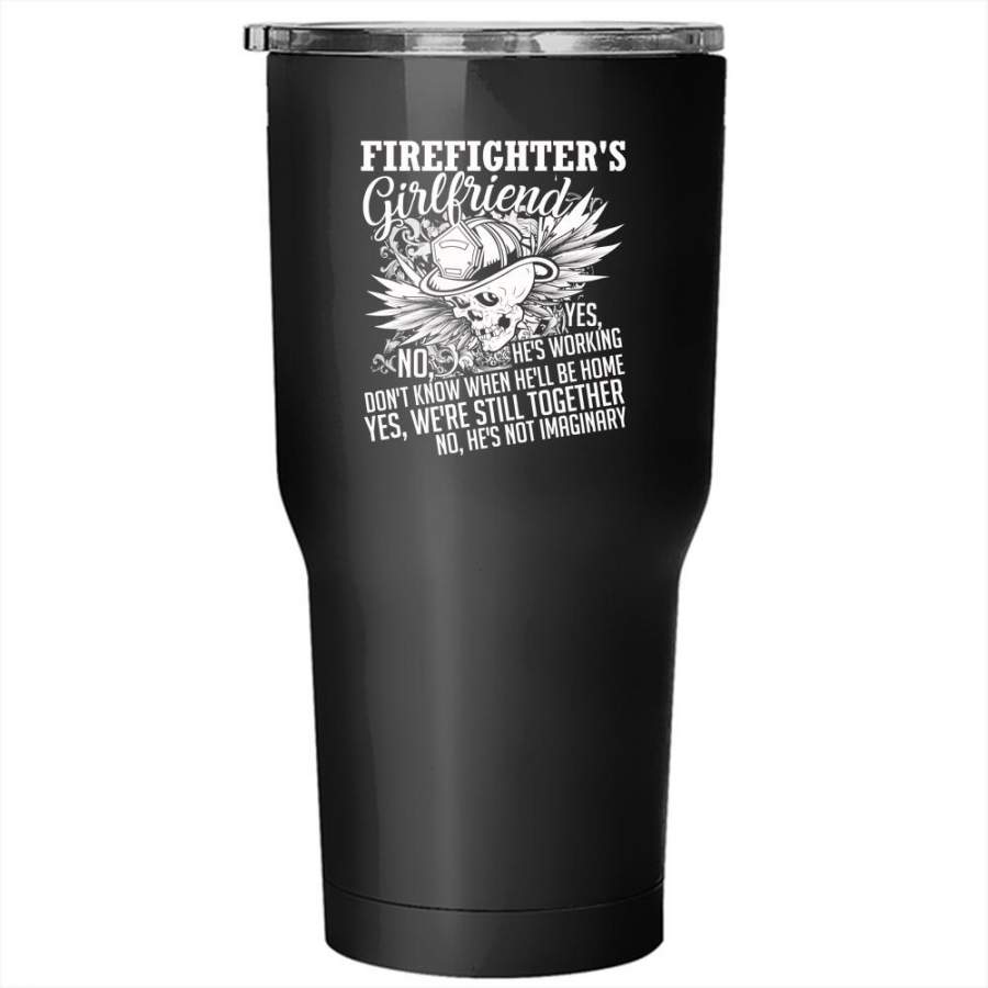 Firefighter’s Girlfriend Tumbler 30 oz Stainless Steel, Cool Couple Travel Mug