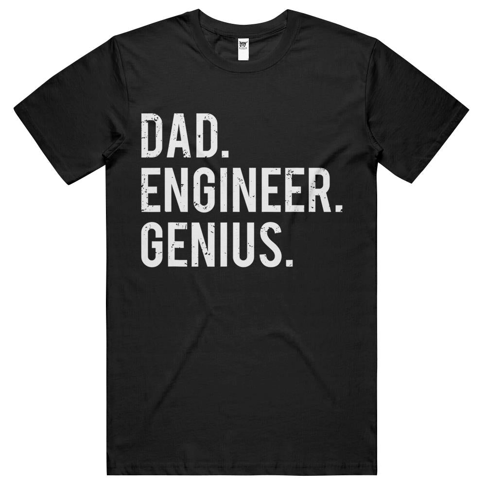 Mens Dad Engineer Genius Cute Engineering Father T Shirts