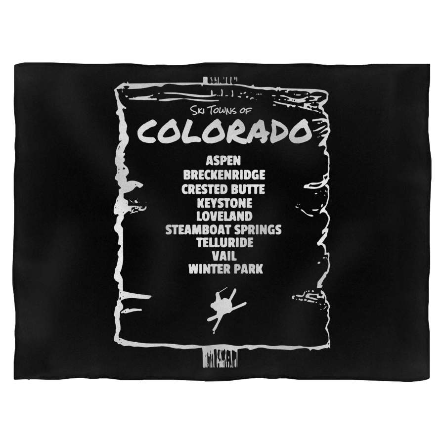 Colorado Ski Towns Sign Blanket