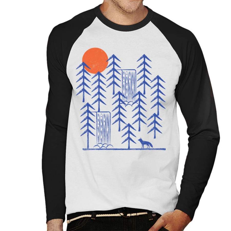 Wild Forest Fox Men’s Baseball Long Sleeved T-Shirt