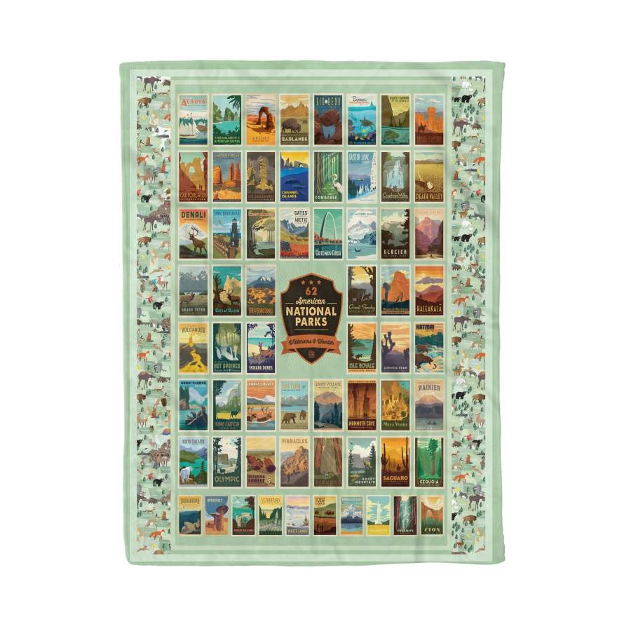 62 National Parks Blanket Gift For National Park Adventurer