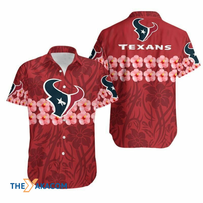 Houston Texans Hibiscus Gift Nfl Short Sleeve Hawaii Shirt Ha52862