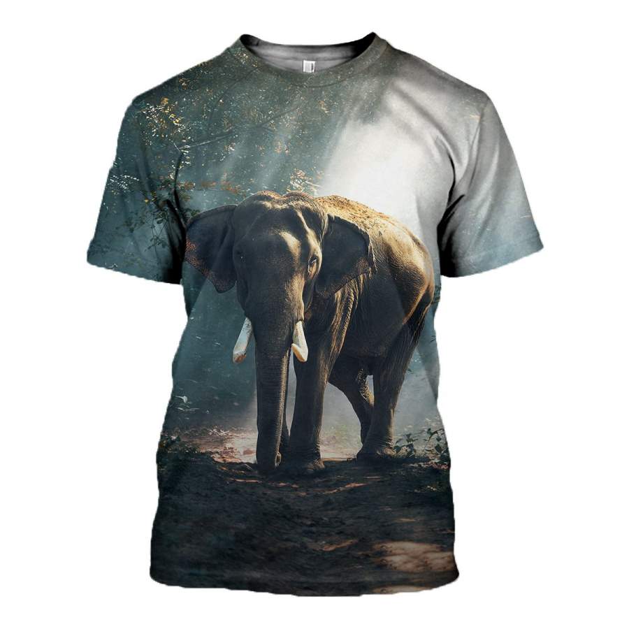 3D All Over Printed Elephant T-shirt Hoodie SNUL070502