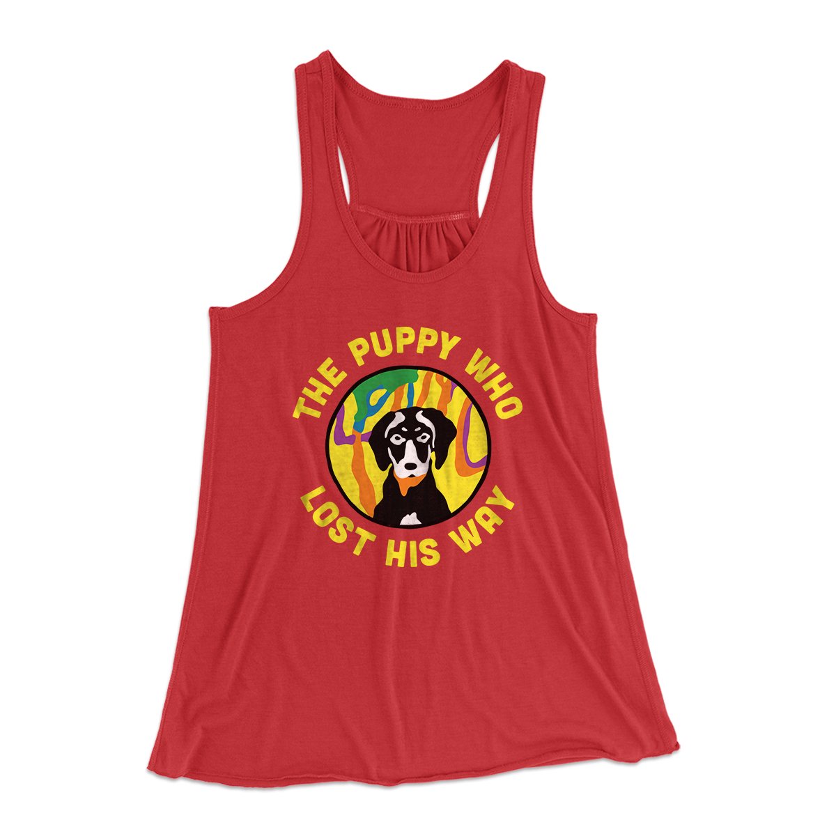 The Puppy Who Lost His Way Women’S Flowey Tank Top