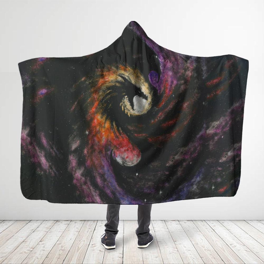 Viticstore™ Night Shadow Fantasy Dragon All Size 3D All Over Print Hooded Blanket